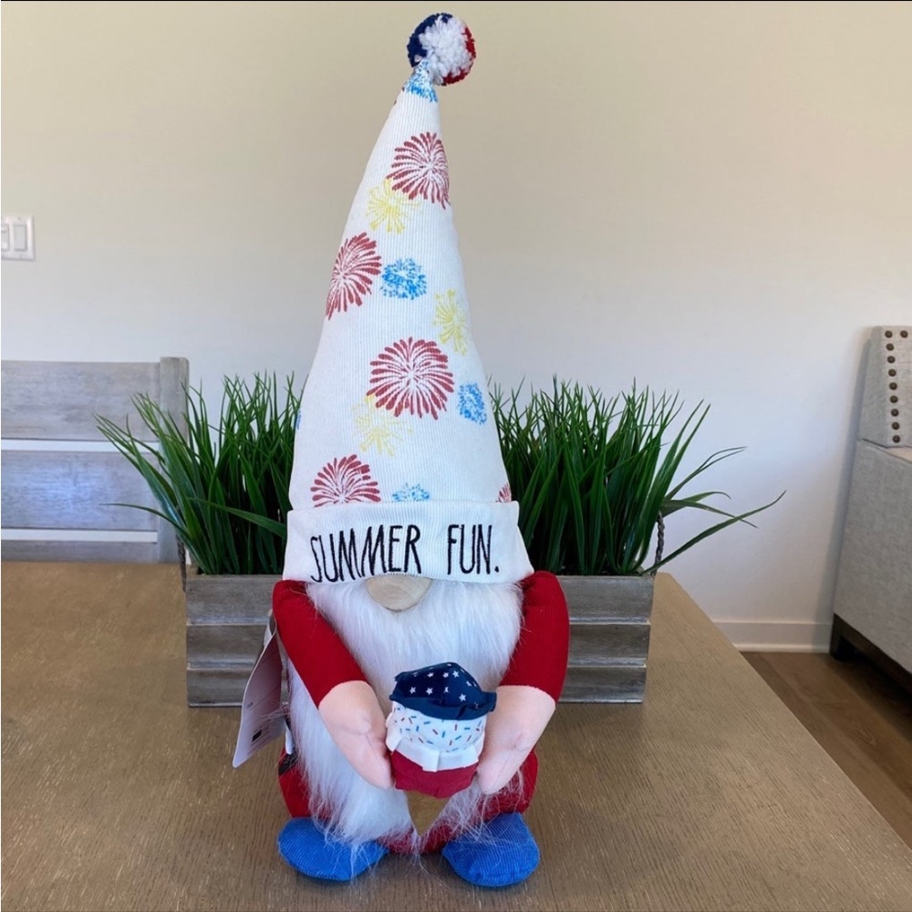 Rae Dunn Patriotic SUMMER FUN Gnome Holding Ice Cream Cone